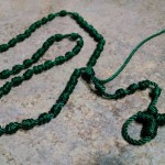 Rosary from knotting a cord, not quite finished.