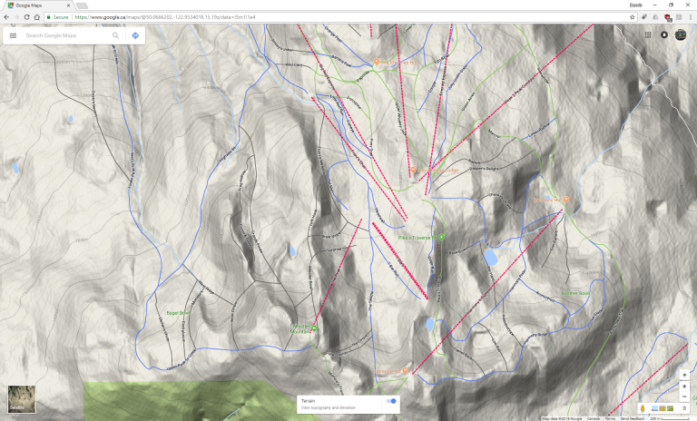 Whistler Ski Run Topographic Map