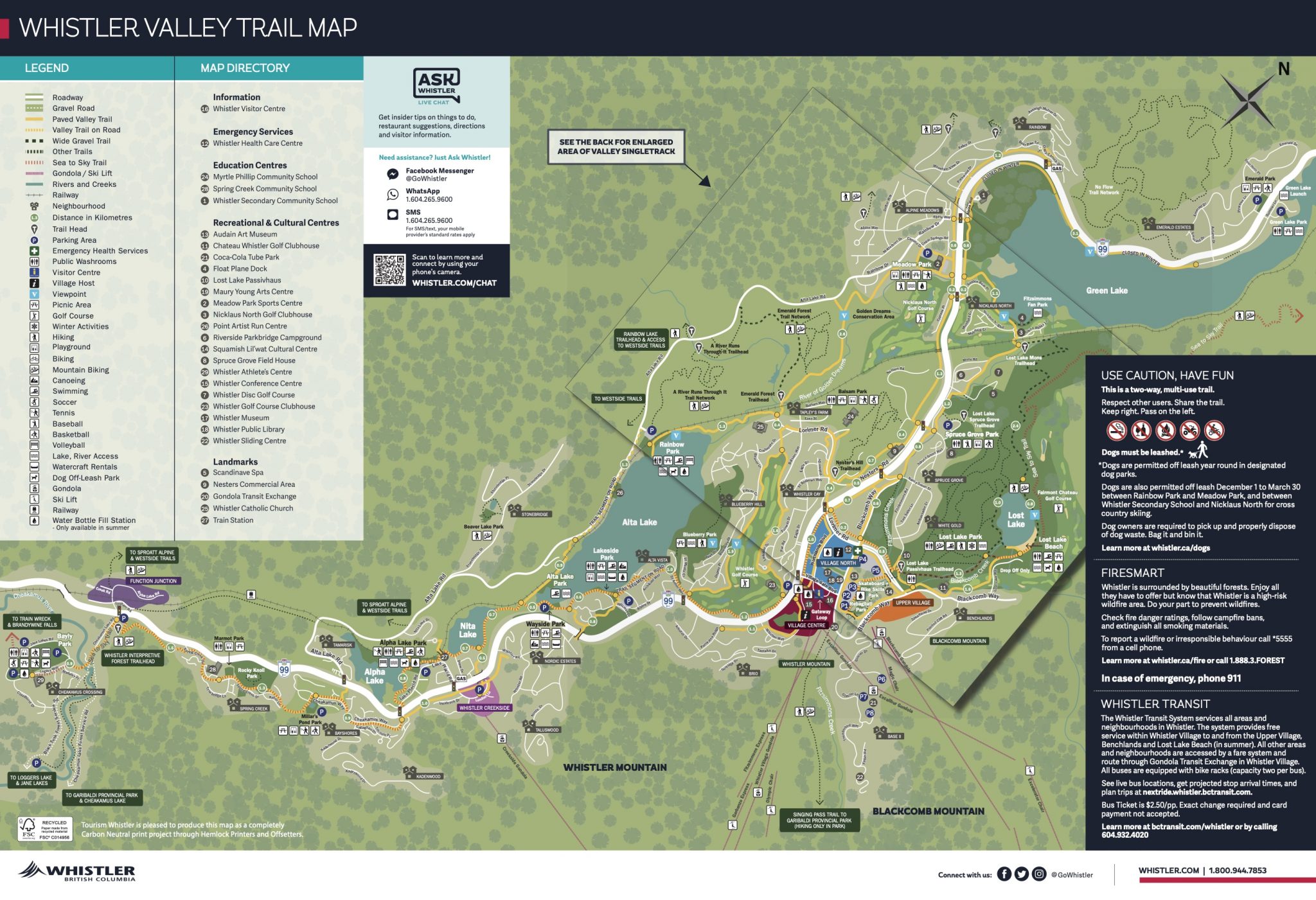 Cycling the Whistler Valley Trail - Whistler Hiking Biking Map 2048x1401 